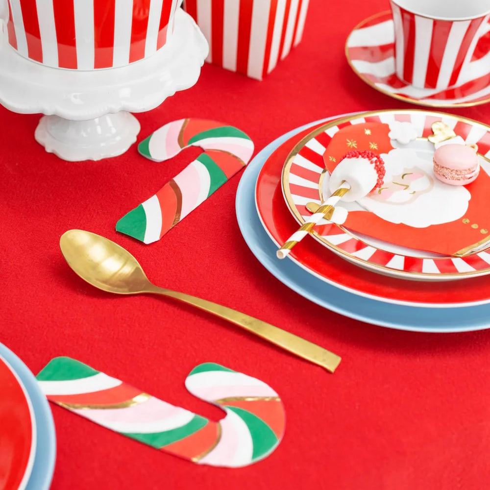 Christmas Candy Cane Shaped Napkins 20pk