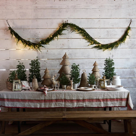 French Country Cedar & Pinecone Swag with Lights