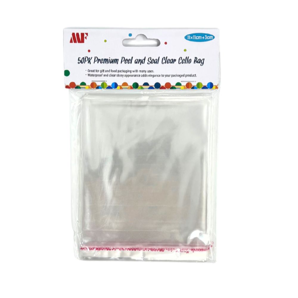 Clear Cellophane Cookie Bags (11cm x 11cm) 50pk