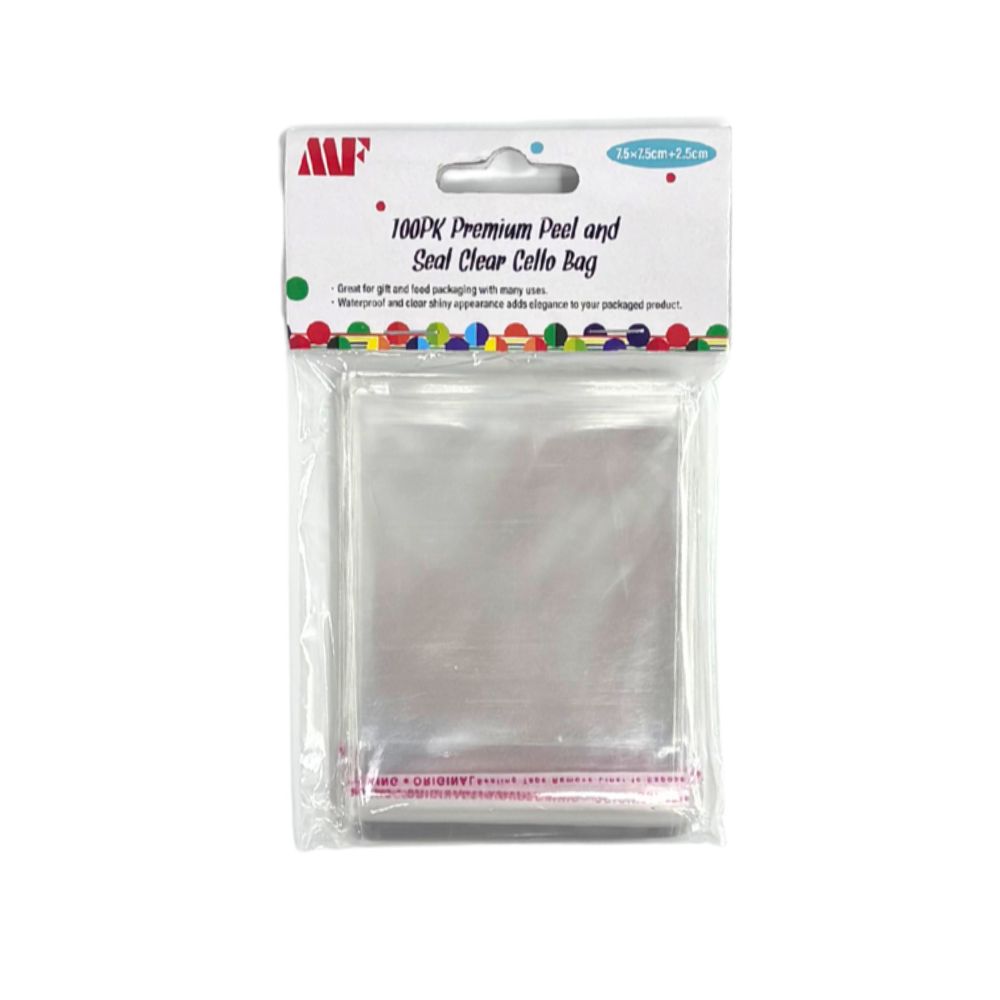 Clear Cellophane Bags (7.5cm x 7.5cm) 100pk