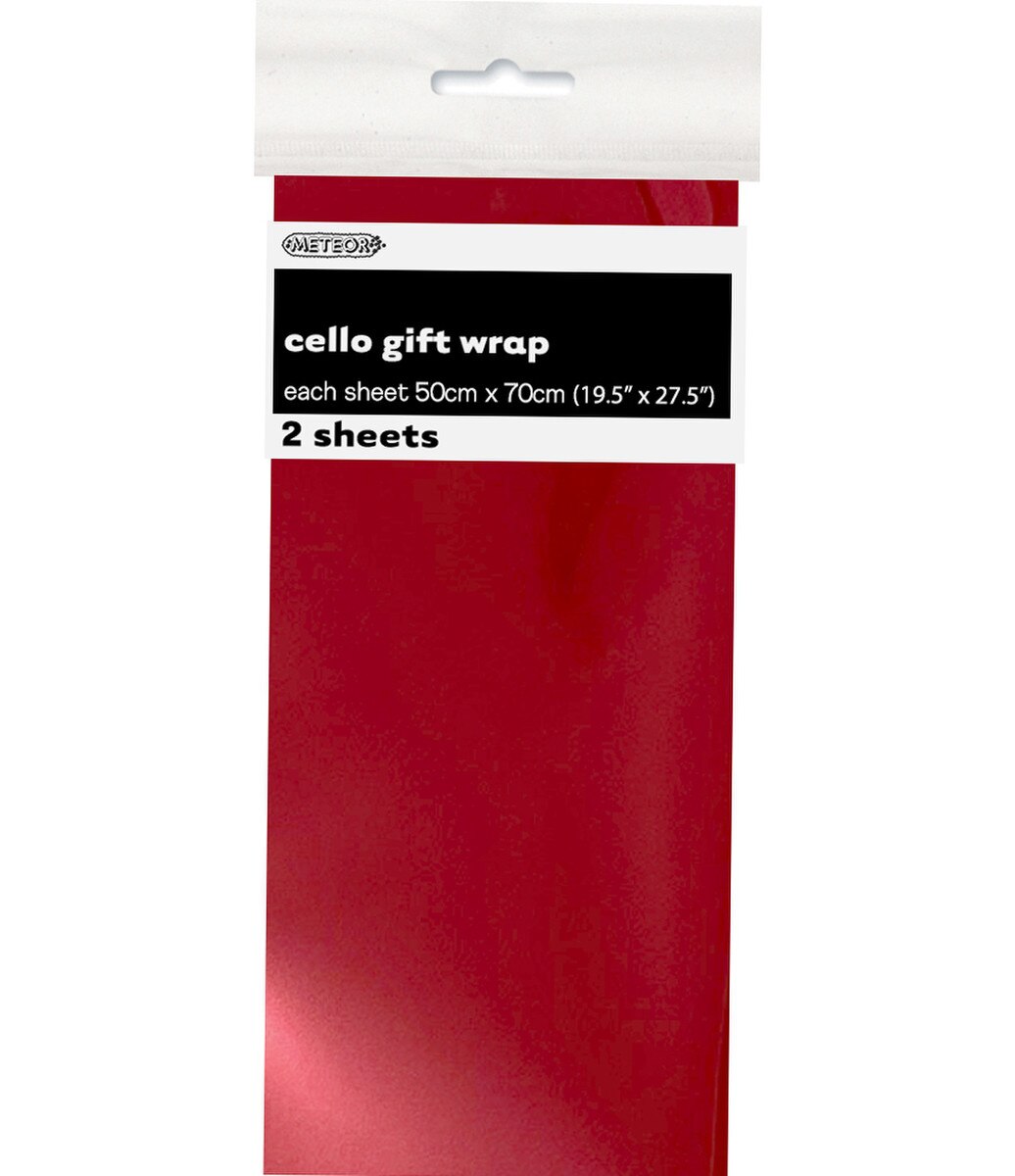 Cellophane Gift Wrap - Metallic Red
