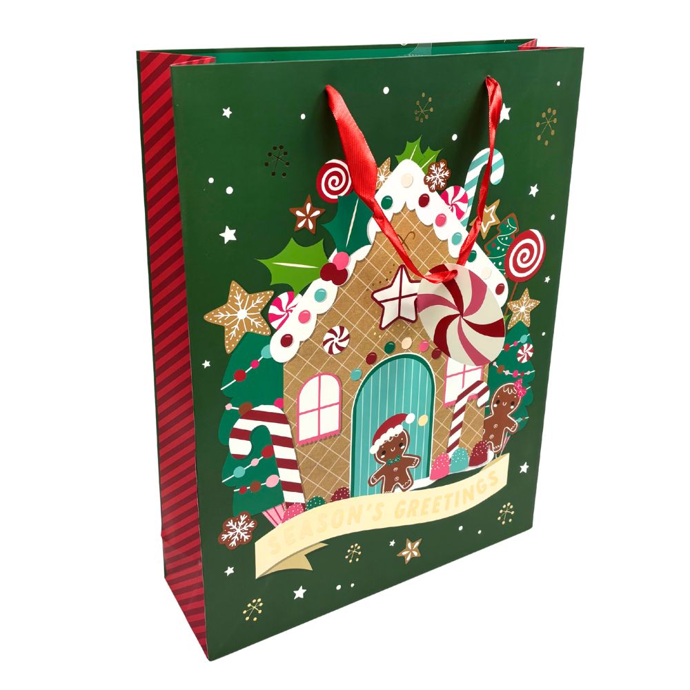 Jumbo Gift Bag - Gingerbread House