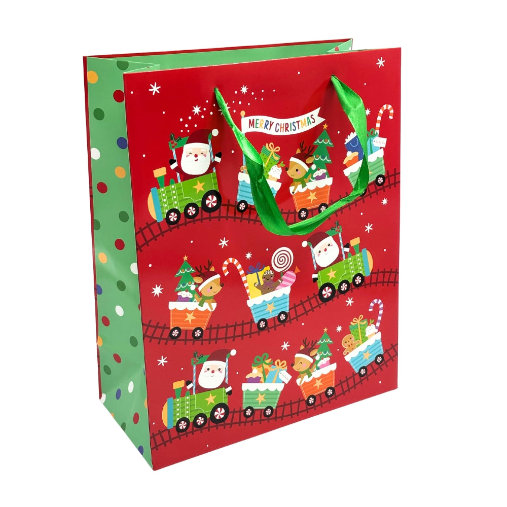 Large Gift Bag - Christmas Train