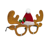 Glitter Novelty Christmas Glasses - Reindeer