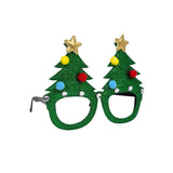 Glitter Novelty Christmas Glasses - Trees
