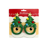 Glitter Novelty Christmas Glasses - Trees