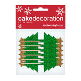 Glitter Christmas Tree Cupcake Toppers 12pk