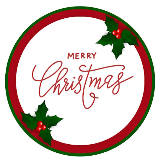Edible Icing Image - Christmas Holly Round