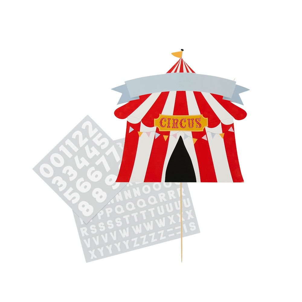 Circus Party Big Top Customisable Cake Topper