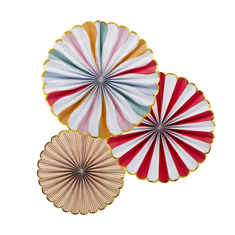 Circus Party Paper Fans Set of 3