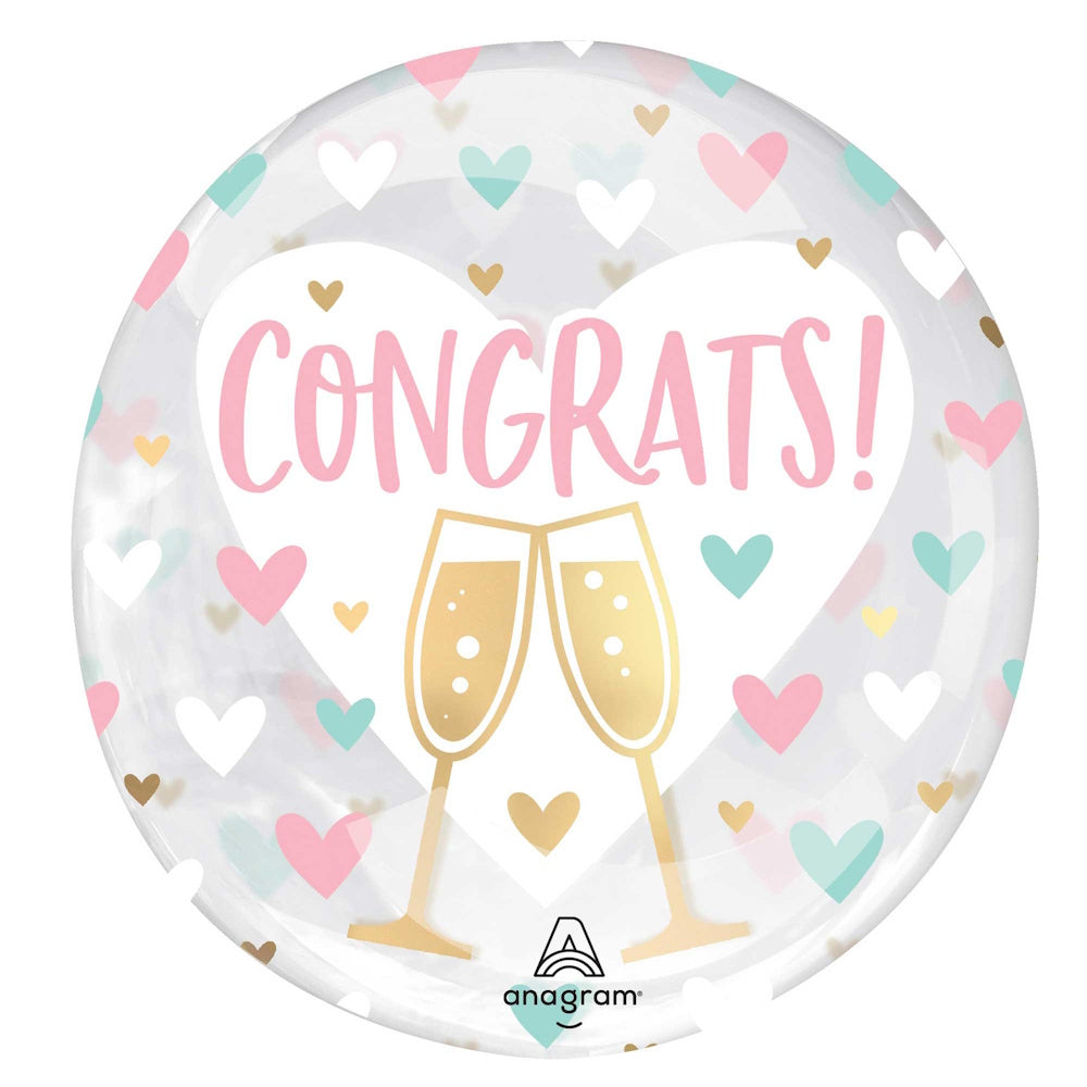 Clearz Balloon Congrats Hearts
