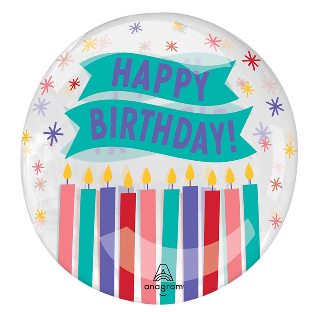 Clearz Balloon Happy Birthday Candles