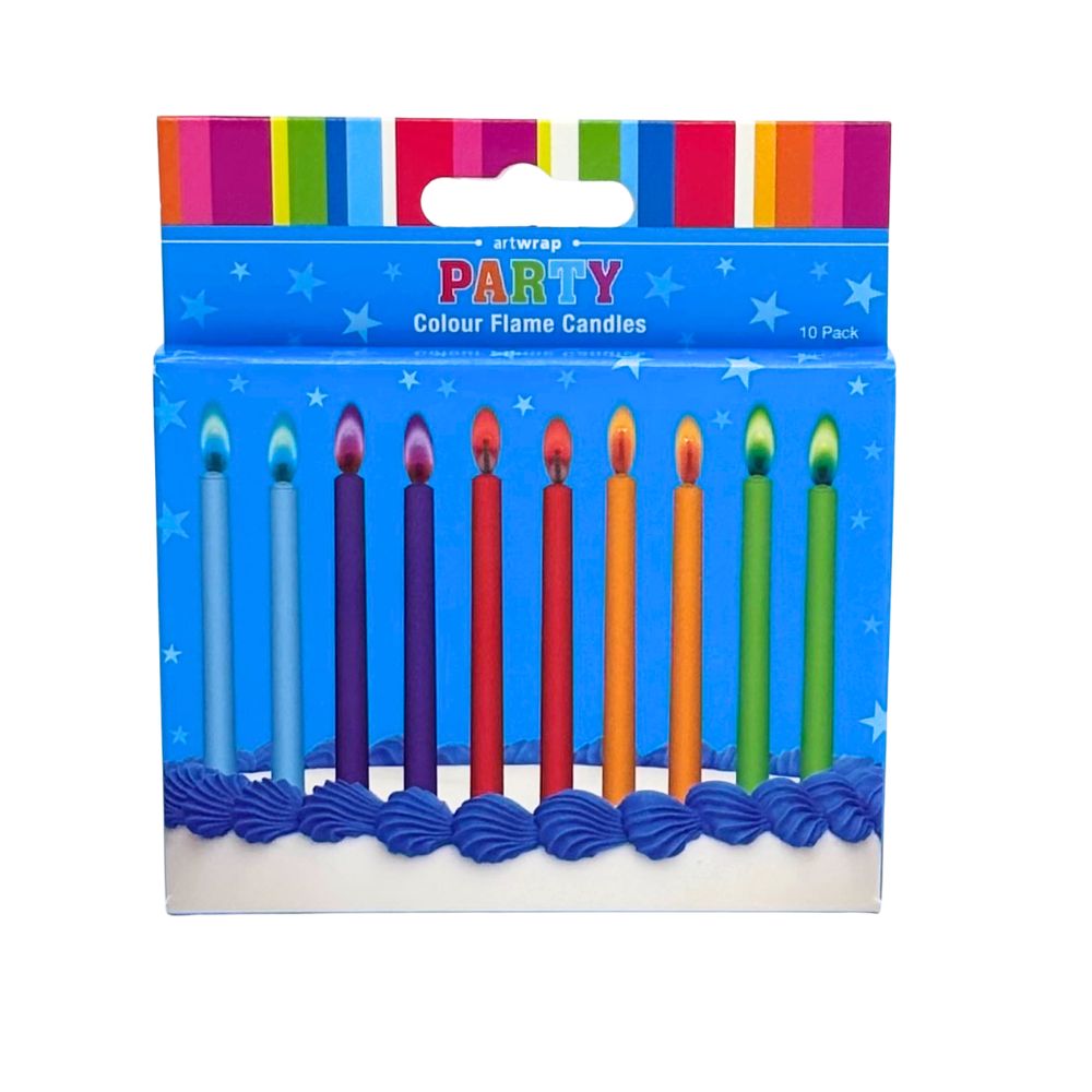 Colour Flame Candles 10pk