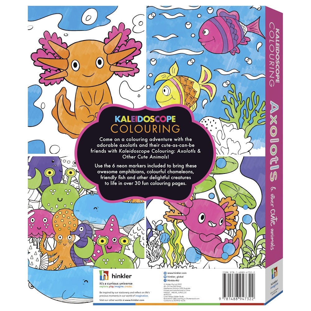 Kaleidoscope Colouring Kit - Axolotls