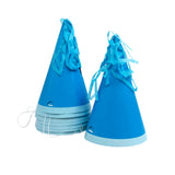 Party Hats with Tissue Tassle 8pk - Bright Blue
