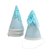 Party Hats with Tissue Tassle 8pk - Light Blue