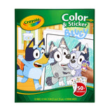 Crayola Color & Sticker book featuring Bluey characters on a white background