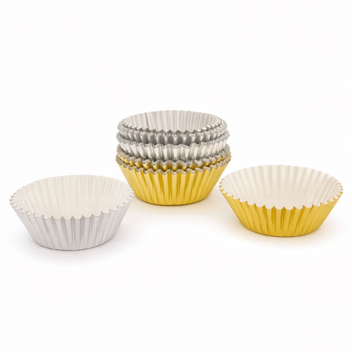 Cupcake Cases 100pk - Gold & Silver