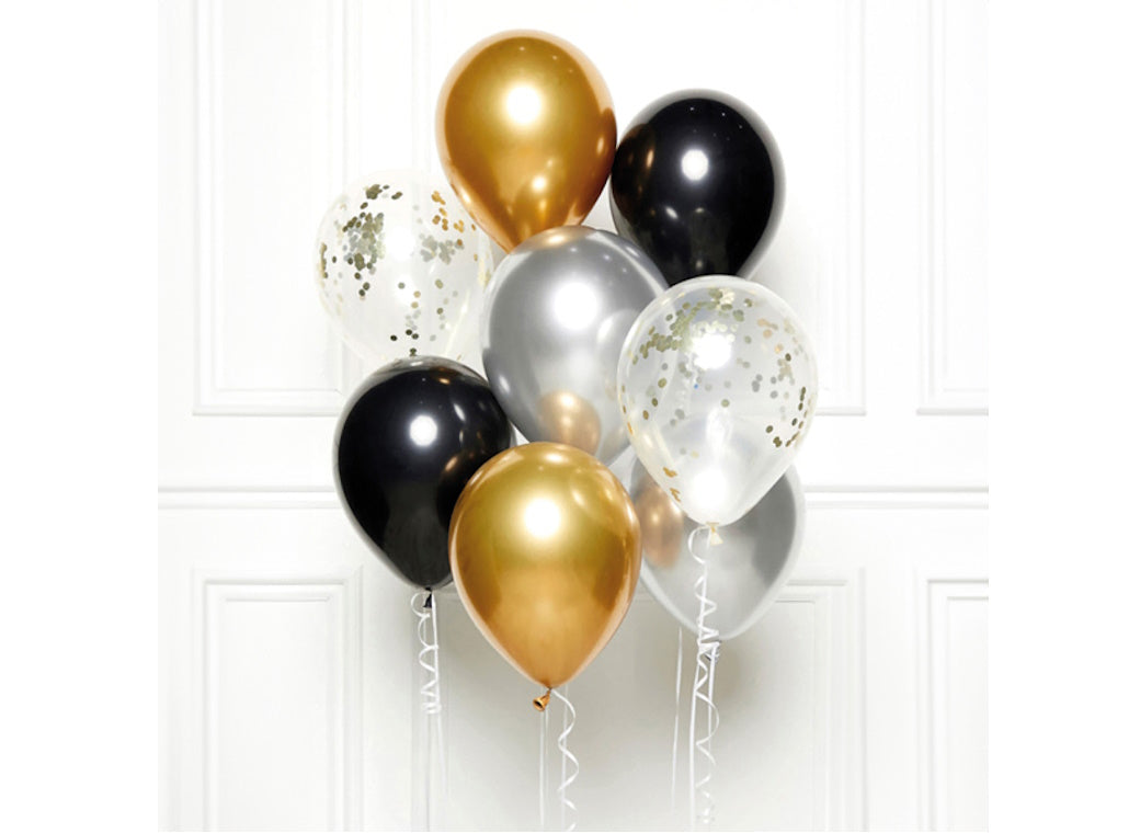 DIY Balloon Kit - Black, Silver & Gold
