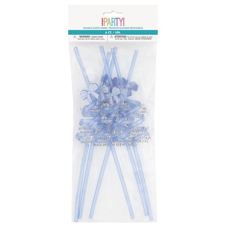 Dainty Bow Reusable Spiral Straws 6pk