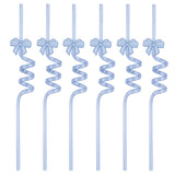 Dainty Bow Reusable Spiral Straws 6pk