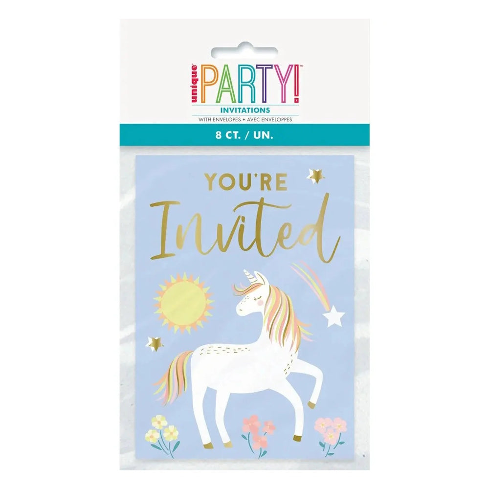 Dainty Unicorn Invitations 8pk