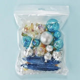 Deco Ball, Fan & Butterfly Topper Set - Clear, Blue & Silver