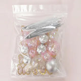 Deco Ball, Fan & Butterfly Topper Set - Clear, Pink & Silver