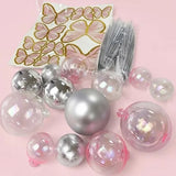 Deco Ball, Fan & Butterfly Topper Set - Clear, Pink & Silver