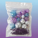 Deco Ball, Fan & Butterfly Topper Set - Blue, Purple & Silver