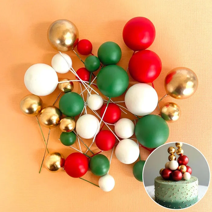 Deco Foam Ball Toppers 32pk - Christmas Gold