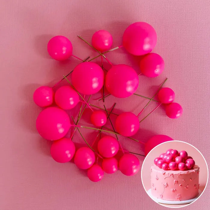 Deco Foam Ball Toppers 20pk - Electric Pink