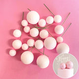 Deco Foam Ball Toppers 20pk - Glitter Baby Pink