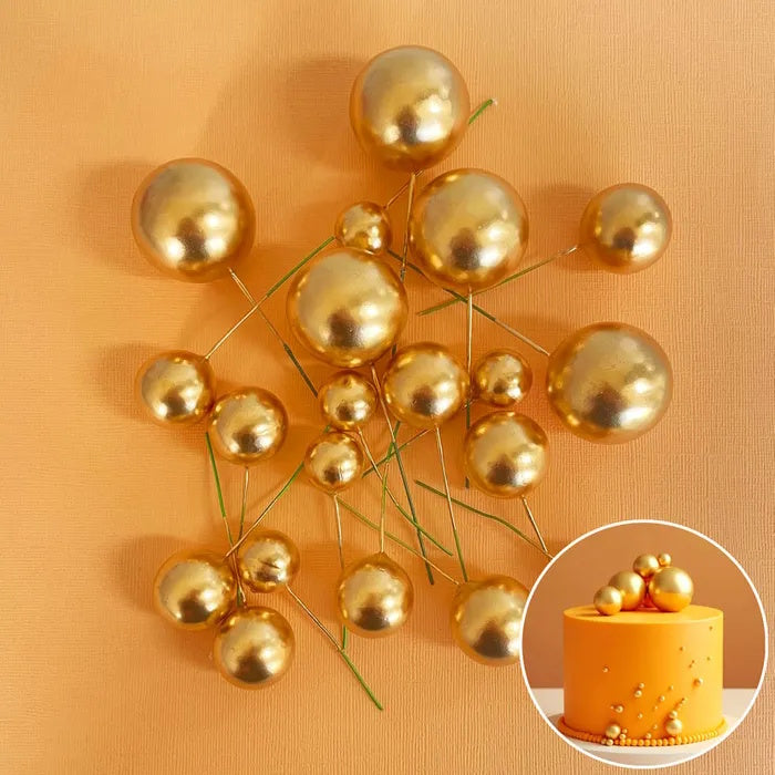 Deco Foam Ball Toppers 20pk - Gold