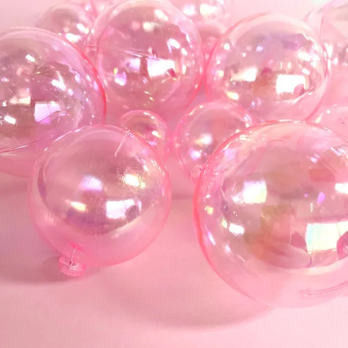 Deco Ball Toppers 20pk - Iridescent Pink