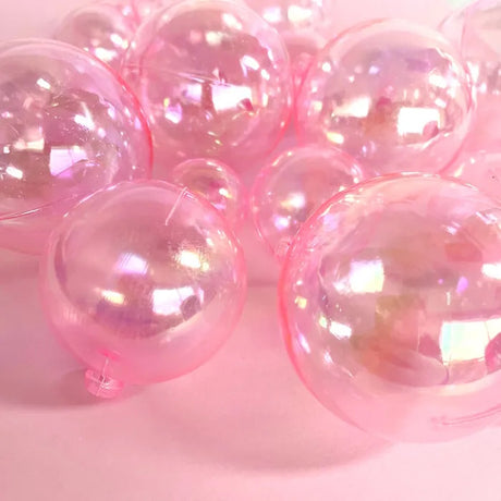 Deco Ball Toppers 20pk - Iridescent Pink