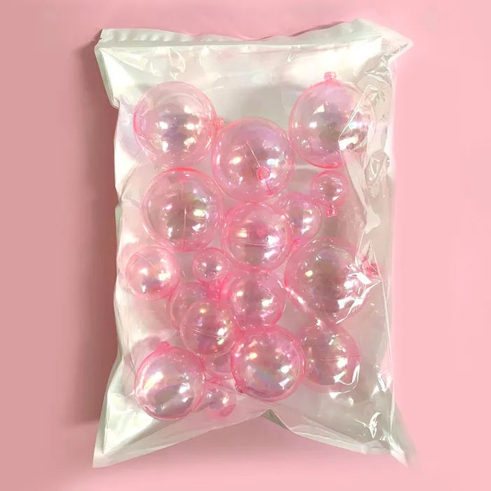 Deco Ball Toppers 20pk - Iridescent Pink
