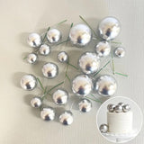 Deco Foam Ball Toppers 20pk - Silver