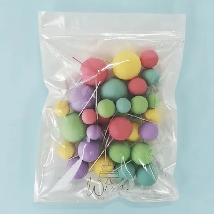 Deco Foam Ball Toppers 32pk - Pastel Rainbow