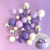 Deco Foam Ball Toppers 32pk - Purple, White & Silver