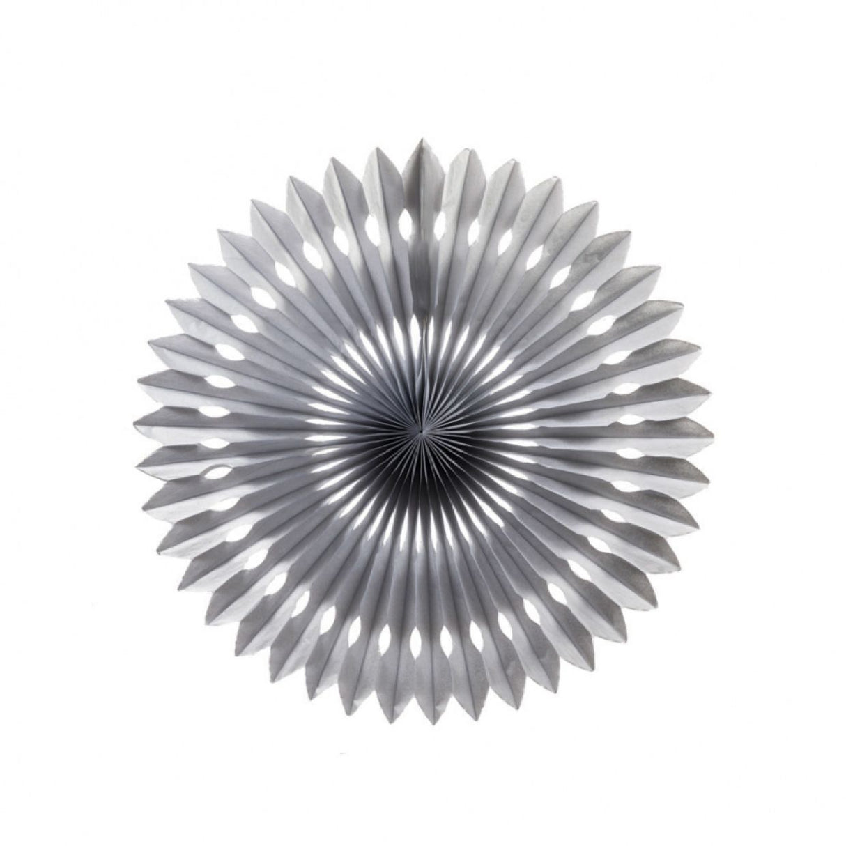 Decorative Fan 24cm - Metallic Silver