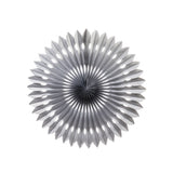 Decorative Fan 24cm - Metallic Silver