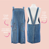 Annabel Trends Denim Apron with Apple Embroidery