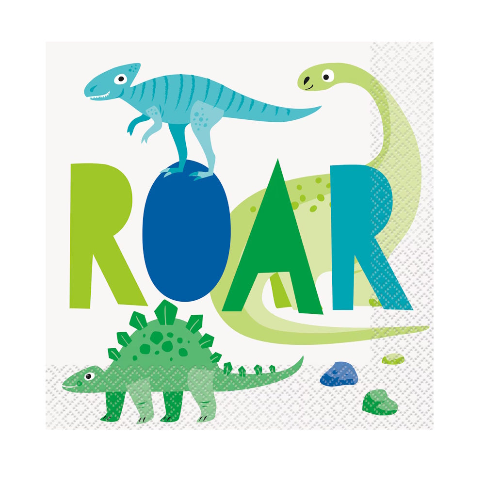 Blue & Green Dinosaur Napkins 16pk