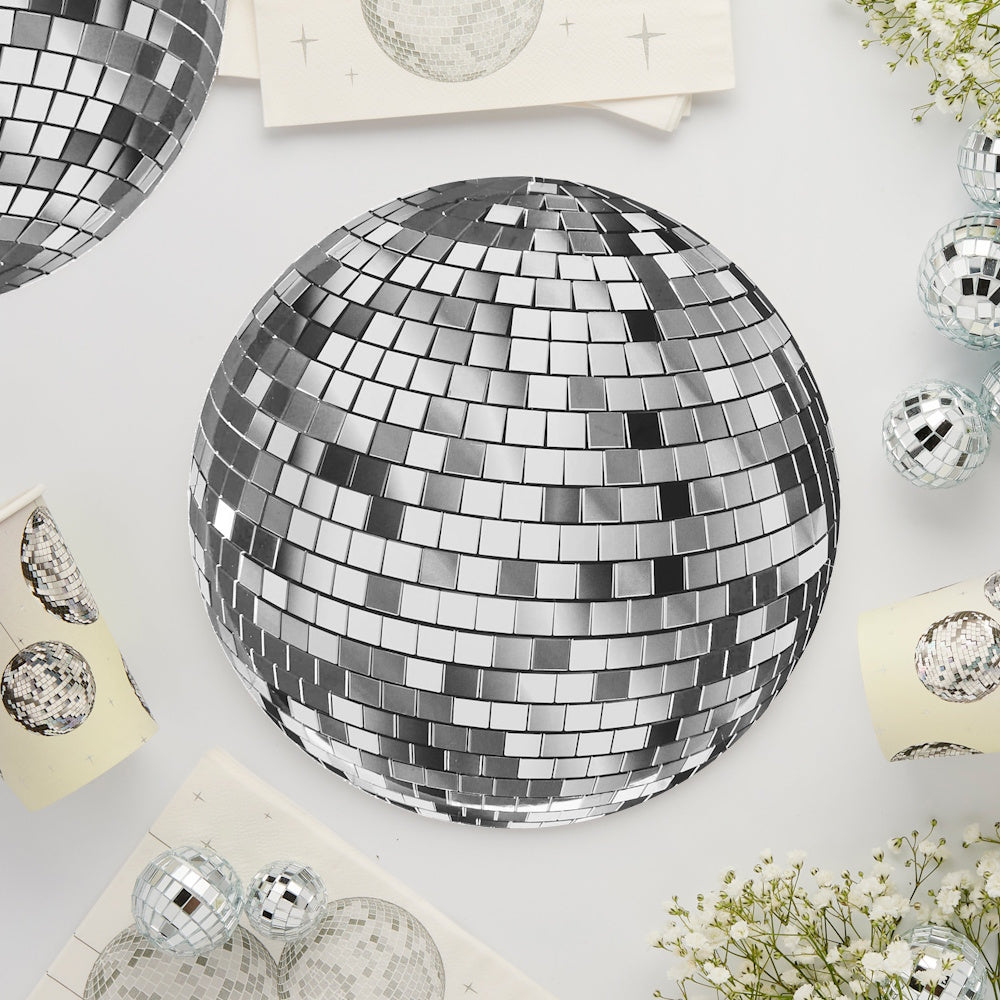 Disco Ball Party Dinner Plates 8pk