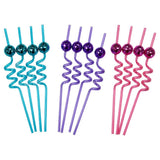 Disco Ball Reusable Spiral Straws 4pk