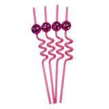 Disco Ball Reusable Spiral Straws 4pk