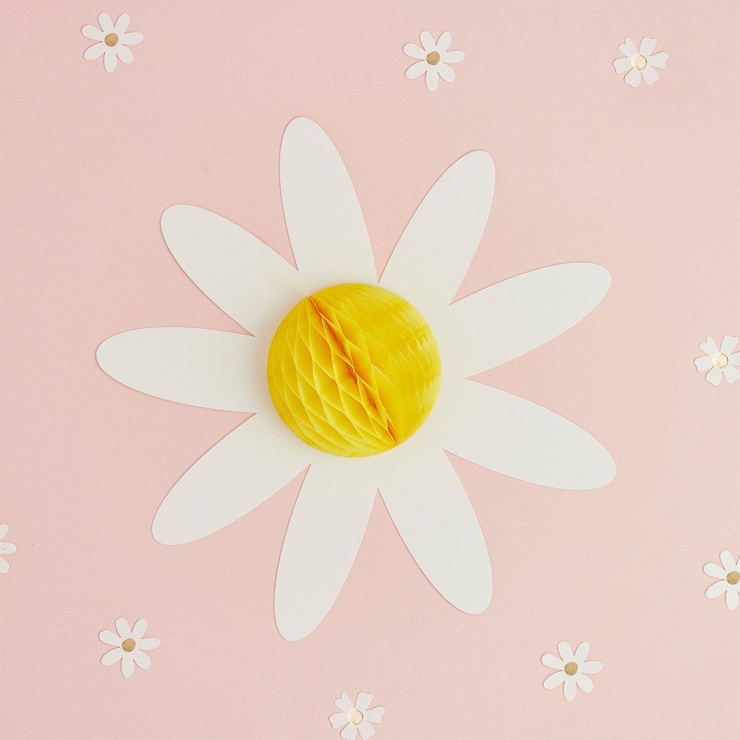 Ditsy Daisy Honeycomb Decorations 3pk