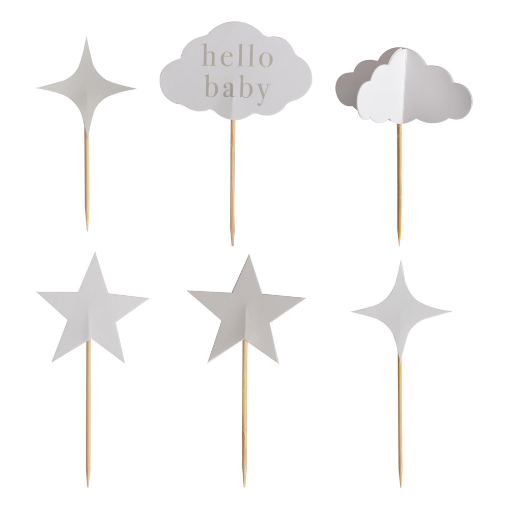 Dream Baby Cloud & Star Cupcake Toppers
