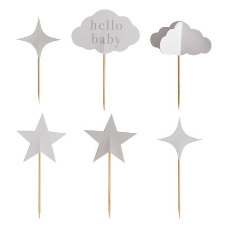 Dream Baby Cloud & Star Cupcake Toppers